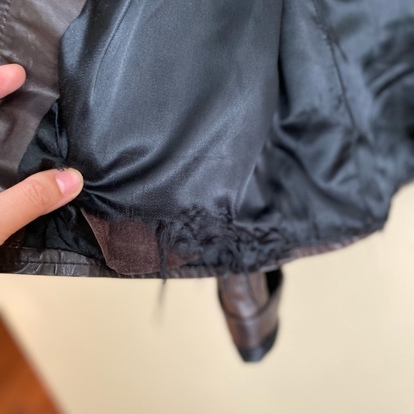 ⌛️Vintage Leather jacket, distressed dark brownw - Picture 8 of 11